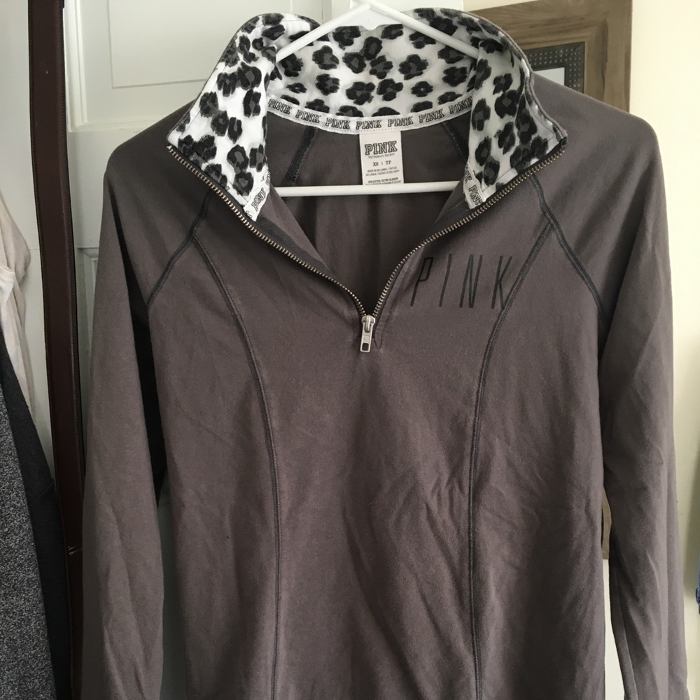 PINK 1/4 zip sweater